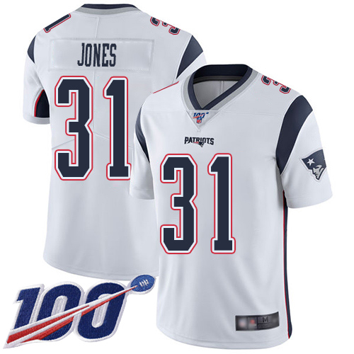 New England Patriots Football #31 100th Season Limited White Men Jonathan Jones Road NFL Jersey